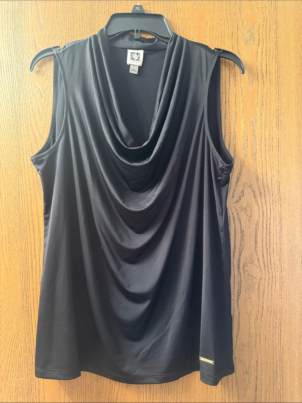 Anne Klein Black Sleeveless Cowl Neck Top